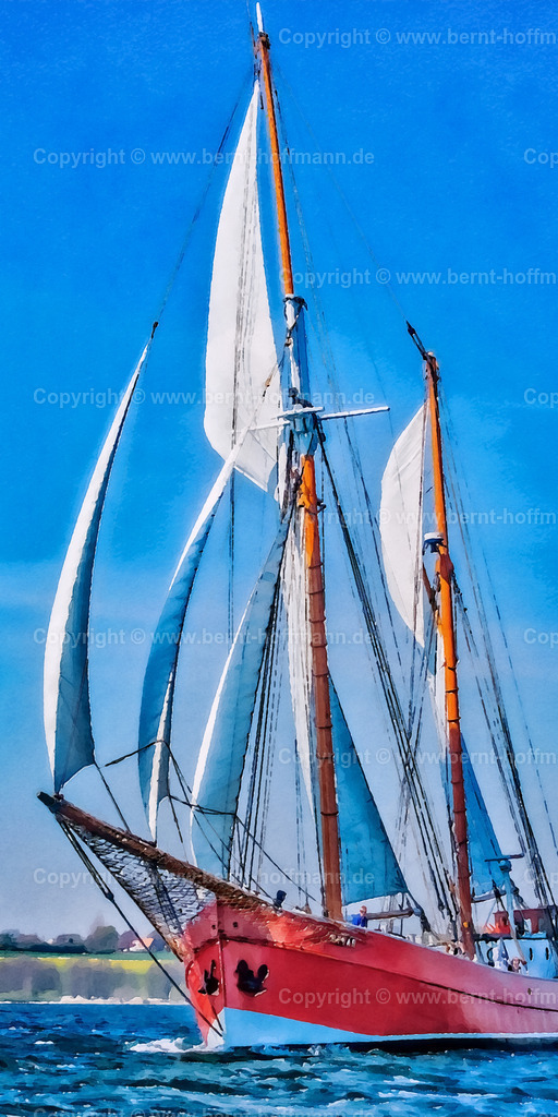 PDM2_2311_RR16_Ryvar_60x120 | DIGITALKAUNST. Traditionssegler RYVAR. __ Der Segellogger während der " Rum-Regatta " auf der Flensburger Förde. __ Seitenverhältnis = 1 zu 2 - Realisiert mit Pictrs.com