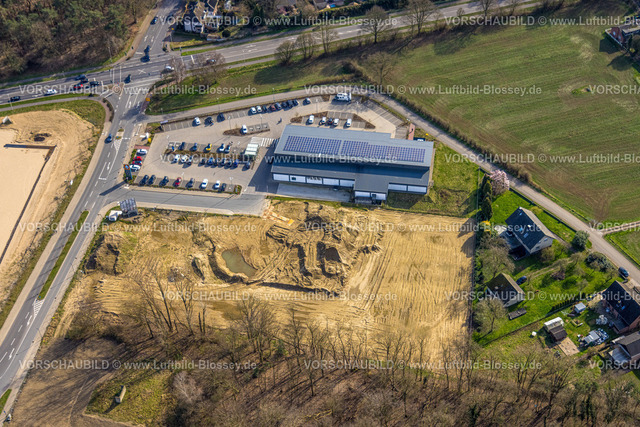 Emmerich240313447 | Luftbild, Baugebiet Georg-Elser-Straße Mona Gewerbepark, Aldi Supermarkt mit Solardach, ehemalige Moritz-von-Nassau-Kaserne, Emmerich, Emmerich am Rhein, Nordrhein-Westfalen, Deutschland