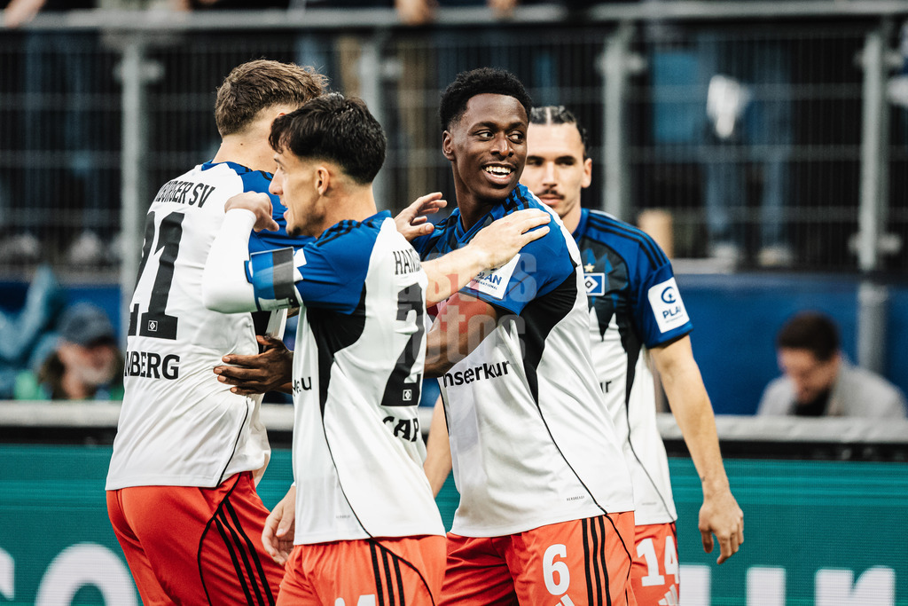 Fußball | Männer | Saison 2025/2026 | 1. Fußball-Bundesliga | 6. Spieltag | Hamburger SV vs. 1. FSV Mainz 05 | 05.10.2025 | Torjubel Albert Sambi Sambi Lokonga (#6, HSV)