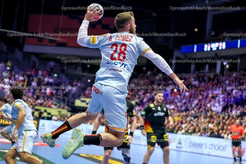 EHF19012602018 | 19.01.2026, Handball, Men's EHF EURO 2026, Deutschland - Spanien, Jyske Bank Boxen in Herning, Dänemark, Preliminary Round:  Aleix Gomez Abello (Espania #28)