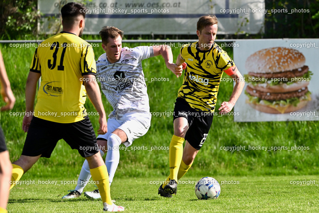 SC Magdalen vs. FC Faakersee | #31 Arnel Mulahalilovic FC Faakersee, #4 Boris Jevtic SC Magdalen, #23 Roman Adunka FC Faakersee, SC Magdalen vs. FC Faakersee, SC Magdalen vs. FC Faakersee am 14.04.2024 in Villach (Sportplatz St. Magdalen), Austria, (Photo by Bernd Stefan)