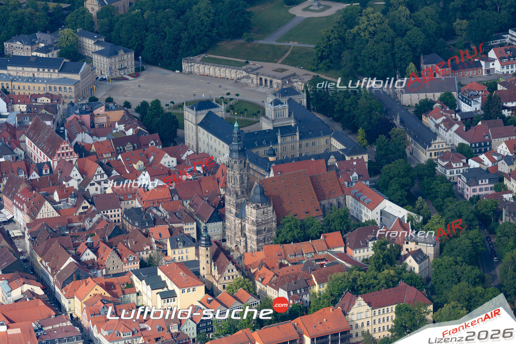 Die Luftbildaufnahme Altstadt - Coburg wurde 2018 mittels Flugzeug (keine Drohne) erstellt. Perfekte Schärfe und Druck- Auflösung- Garantiert!