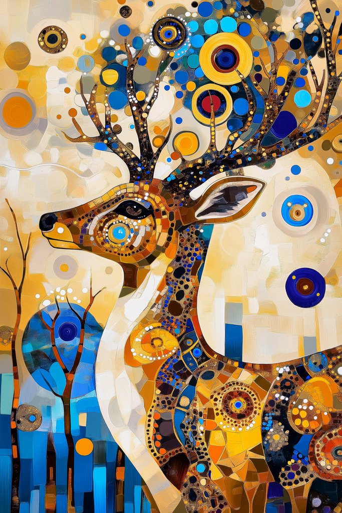 2502031 - Prunkvoller Hirsch | Ein prunkvolles dekoratives Hirschmotiv. Bestellen Sie dieses Motiv als hochwertigen Kunstdruck auf Leinwand, hinter Acrylglas, auf Alu-Dibond oder als Poster.