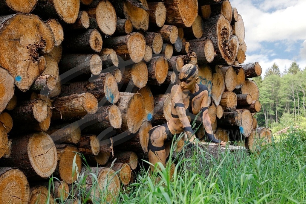 NatureArt-HOLZSTAPEL_0034a | Blick ins Holz | #004 | Modell: Liza | Foto: Tschiponnique Skupin - Realisiert mit Pictrs.com