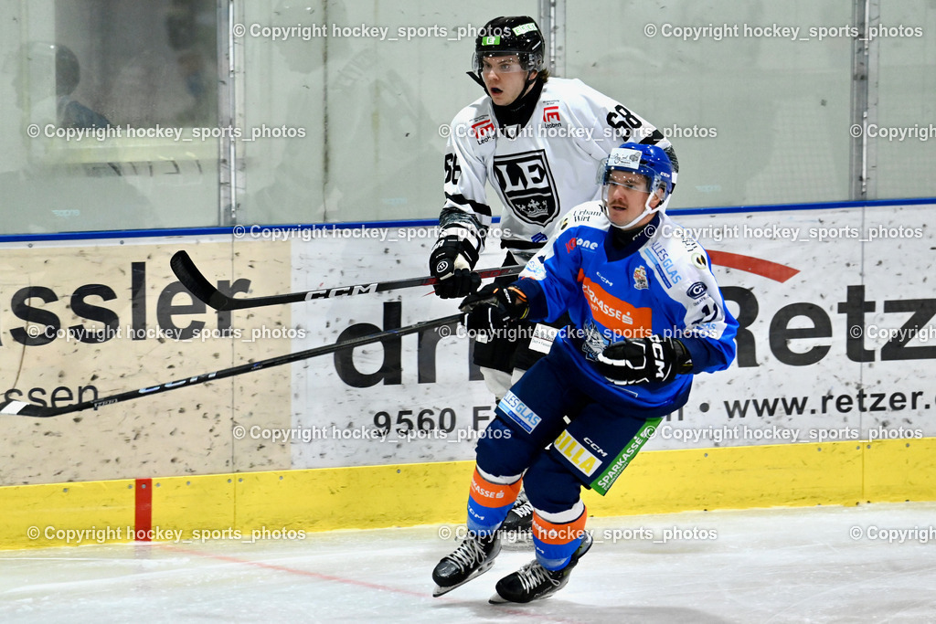 ESC Sparkasse Steindorf vs. LE Kings | #11 Kalan Luka ESC Steindorf, #68 Potocsnyek Tobias LE Kings, ESC Sparkasse Steindorf vs. LE Kings, ESC Sparkasse Steindorf vs. LE Kings am 01.11.2025 in Steindorf (Ossiachersee Halle), Austria, (Photo by Bernd Stefan)