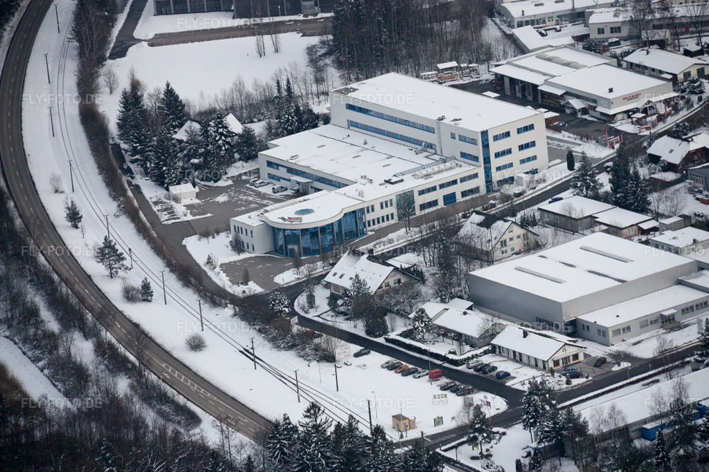 Luftbild: Ittersbach, Industriegebiet im Ortsteil Im Stockmädle in Karlsbad im Bundesland Baden-Württemberg in Deutschland. Foto: IMG_17034.jpg vom 15.02.2009 durch Werner Riehm/FLY-FOTO.de