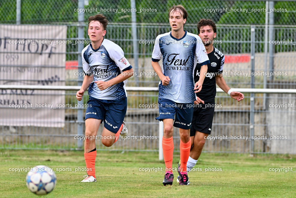 SC Magdalen vs. DSG Ledenitzen | #8 Benjamin Ressmann DSG Ledenitzen, #13 David Erich Enzi DSG Ledenitzen, #16 Filip Krnjic SC Magdalen, SC Magdalen vs. DSG Ledenitzen, SC Magdalen vs. DSG Ledenitzen am 19.07.2024 in Villach (Sportplatz Madalen), Austria, (Photo by Bernd Stefan)