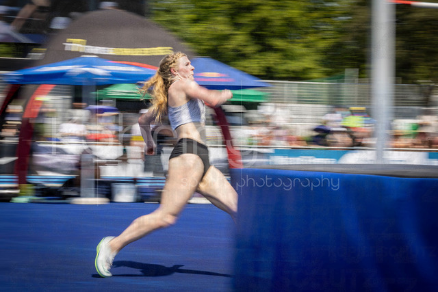 Multisport Event; Ratingen, 27.06.2026 | RATINGEN, GERMANY - JUNE 27, 2026 : Shaina Burns (USA / United States) competing in the high jump during the Multisport Event at Stadion Ratingen on June 27, 2026 in Ratingen, Germany.