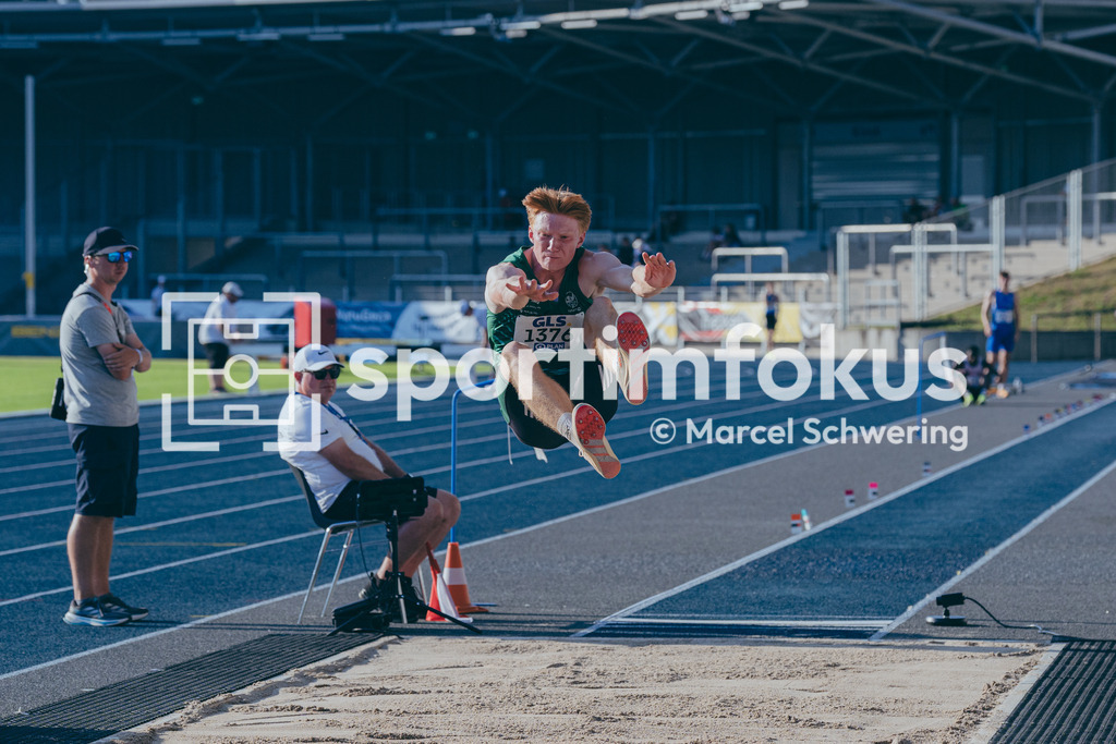 Deutsche Meisterschaften U20 / U16 2026 | Ernst Bruno Eltz, SV Halle, 1376, Weitsprung, Deutsche Meisterschaften der U20 &amp; U16 2026, Lohrheidestadion Bochum-Wattenscheid, 10.07.2026. Foto: Marcel Schwering / sportimfokus - Realisiert mit Pictrs.com