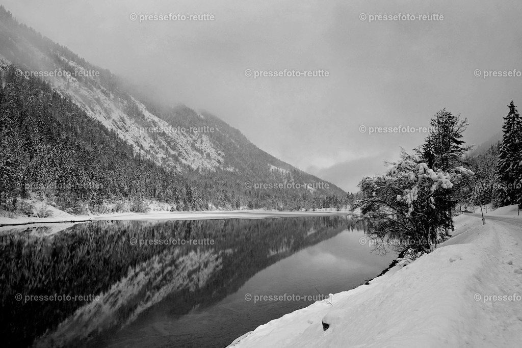 welltvi-Winterbilder-Plansee-19122017_DSC2959-SW | Info aus dem Bezirk Reutte/Ausserfern Tirol sowie eine umfangreiche Bilddatenbank über die gesamte Region: Lechtal, Talkessel Reutte, Tannheimertal, Zwischentoren. Lech, Plansee, Zugspitze, Grenztunnel, B179, Fernpassstraße, Verkehr, Lawinen, Tradition, - Realisiert mit Pictrs.com