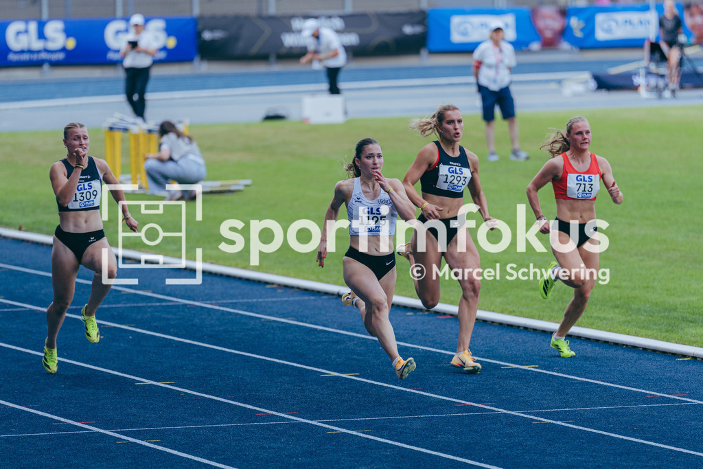 DM U23 U18 Bochum 2026 | Ksenia Helios (SV GO! Saar 05), Startnummer 1195, 100-Meter-Lauf, Halbfinale, Deutsche Meisterschaften der U18 &amp; U23 2026, Lohrheidestadion Bochum-Wattenscheid, 04.07.2026 Foto: Marcel Schwering / sportimfokus - Realisiert mit Pictrs.com