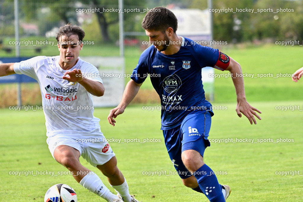 ASKÖ Köttmannsdorf vs. Union Matrei | #20 Daniel Hans Genser ASKÖ Köttmannsdorf, #31 Jonathan Panzl UNION Matrei, ASKÖ Köttmannsdorf vs. Union Matrei, ASKÖ Köttmannsdorf vs. Union Matrei am 13.09.2025 in Köttmannsdorf (Sportplatz Köttmannsdorf), Austria, (Photo by Bernd Stefan)