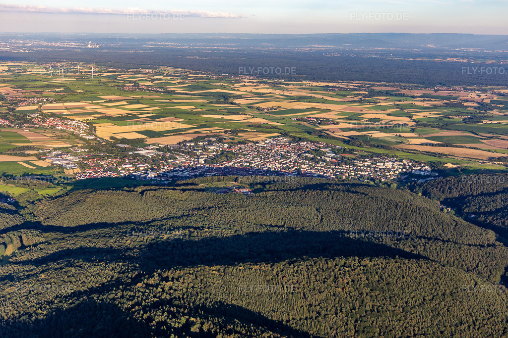 Luftbild: Ortsansicht von Westen in Bad Bergzabern im Bundesland Rheinland-Pfalz in Deutschland. Foto: IMG_142370.jpg vom 08.07.2024 durch Werner Riehm/FLY-FOTO.de