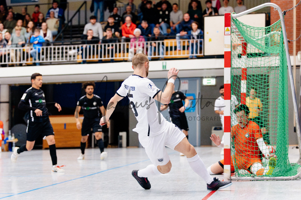 Futsal-Bundesliga, Saison 2025/26, 16. Spieltag: SC Preußen Münster - Futsal Panthers Köln | Münster, 28.02.2026: Futsal-Bundesliga, 16. Spieltag, SC Preußen Münster gegen Futsal Panthers Köln in der Universitäts-Sporthalle in Münster. Foto: sportfotografie.ms | Markus Paletta - Realisiert mit Pictrs.com