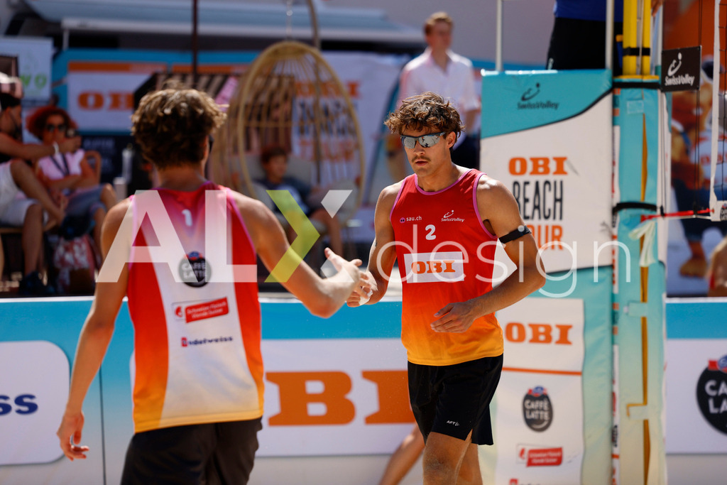 Obi BeachTour 2026 - Basel | BASEL, SWITZERLAND - JULY 18: SIMON LEFFLER (SUI) during the Obi BeachTour 2026 match between ALLEMANN / LEFFLER (SUI) and MASSEREY / SCHNEGG (SUI) at Barfüsserplatz on July 18, 2026 in Basel, Switzerland. - Realisiert mit Pictrs.com