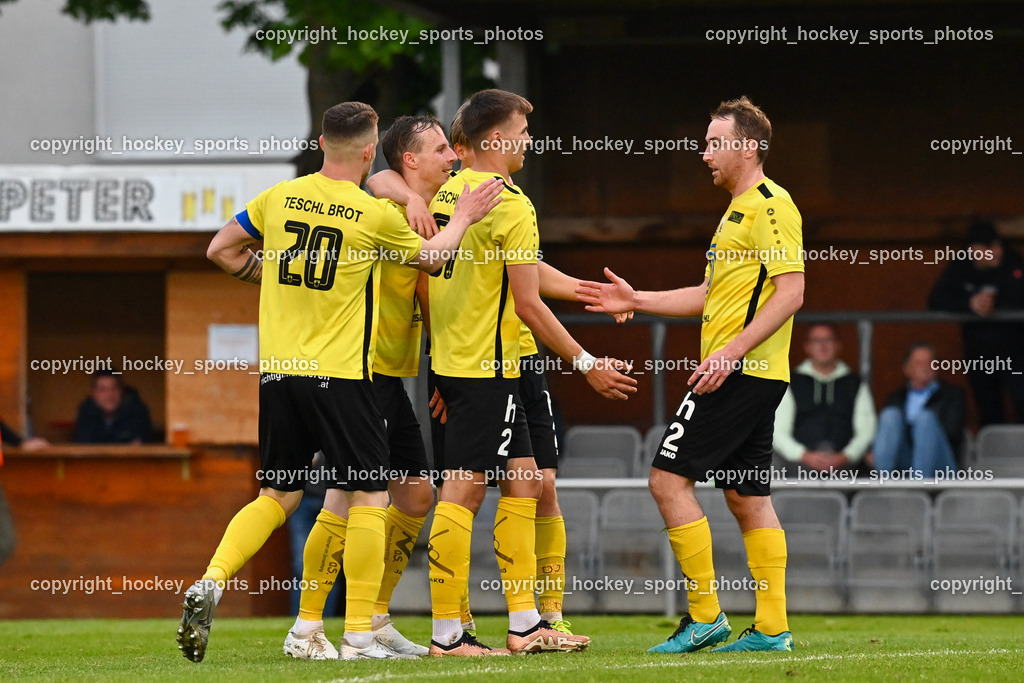 SAK vs. SV Allerheiligen 19.5.2023 | Jubel SV Allerheiligen Mannschaft, #20 Bostjan Bizjak, #67 Angelo Nenadic, #8 Bernhard Fauland