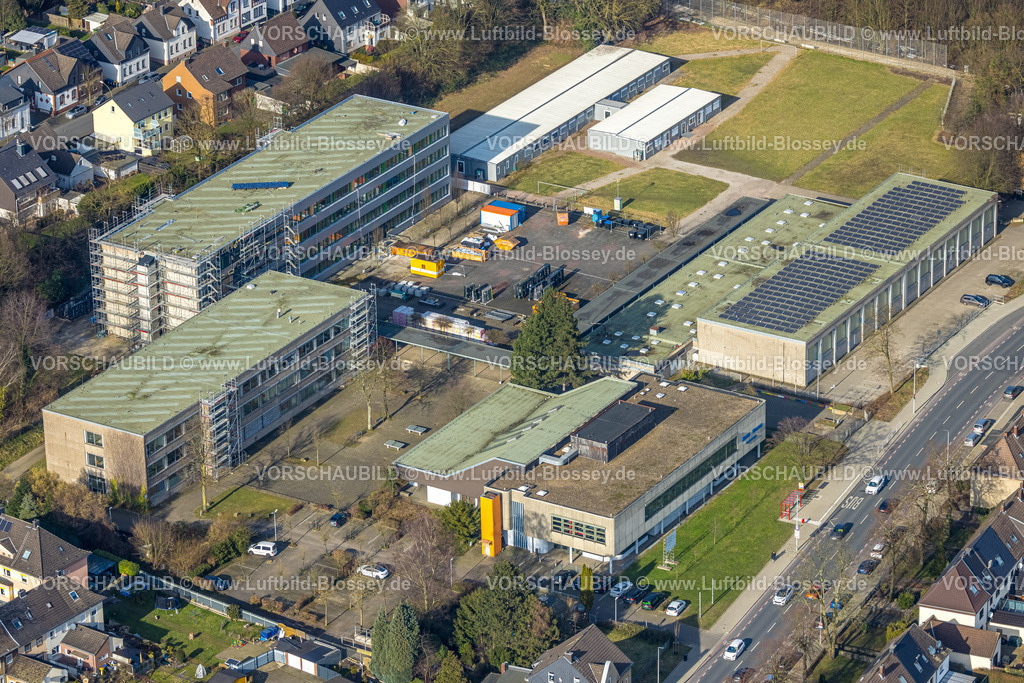 Bottrop250202601Mitte | Luftbild, Janusz-Korczak-GesamtschuleGebäudekomplex mit Baustelle, Nord-Ost, Bottrop, Ruhrgebiet, Nordrhein-Westfalen, Deutschland