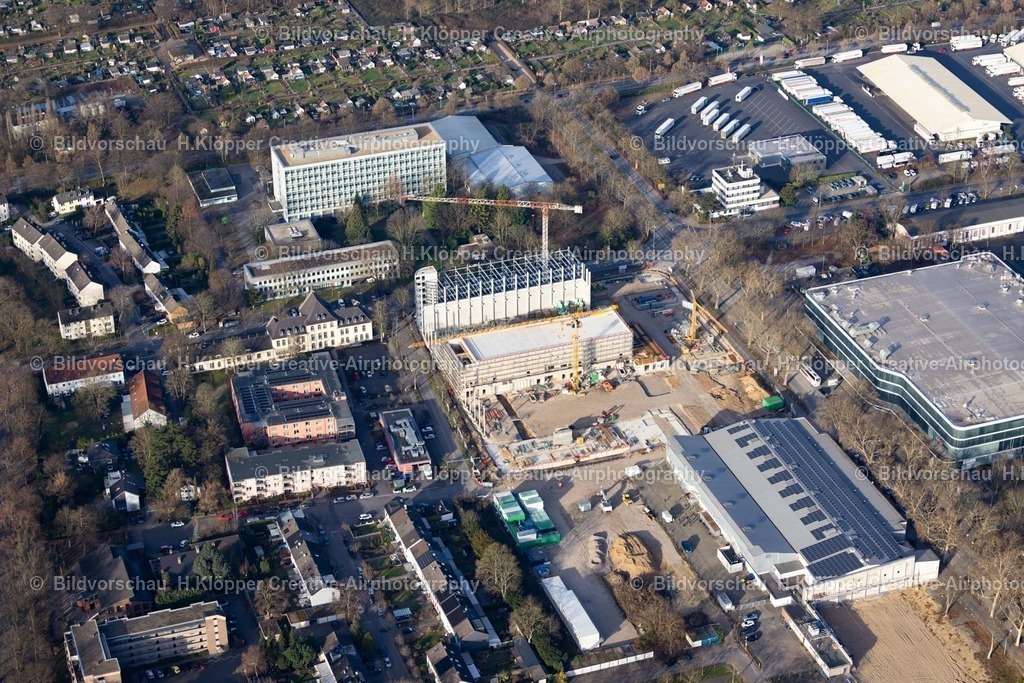 Luftbild Rheinlandhallen Krefeld-8147 | Luftbildfotografie Baustelle zum Neubau der "Rheinlandhallen" Sport-Essemble an der De-Greiff-Straße, Mengelbergstraße in Krefeld im Ruhrgebiet im Bundesland Nordrhein-Westfalen, Deutschland. - Realisiert mit Pictrs.com