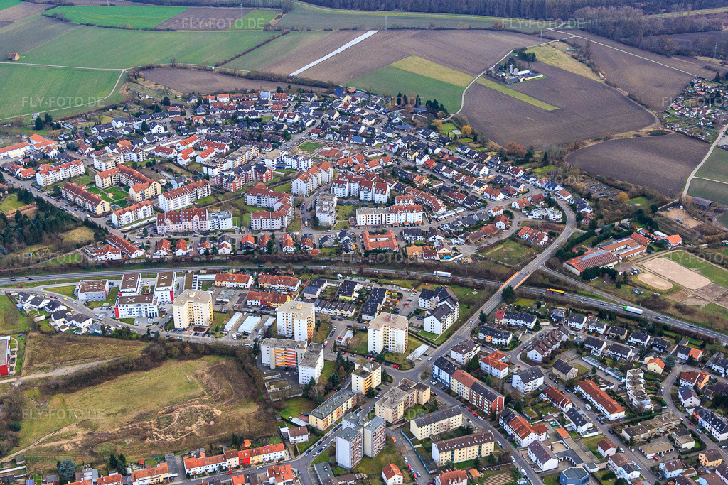 Luftbild: Kardinal-Wendel-Straße in Speyer im Bundesland Rheinland-Pfalz in Deutschland. Foto: IMG_086138.jpg vom 12.02.2016 durch Werner Riehm/FLY-FOTO.de