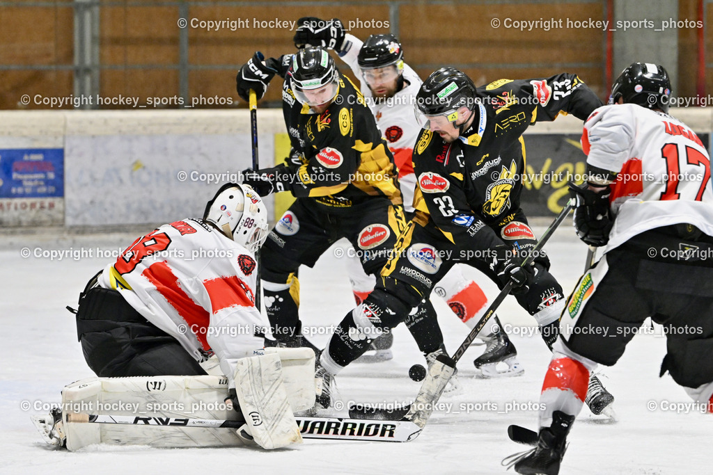 EC MET PHOTOVOLTAIK HORNETS SPITTAL vs. EV ZELTWEG MURTAL LIONS | #88 Mocher Paul EV ZELTWEG MURTAL LIONS, #17 Logar Miha EV ZELTWEG MURTAL LIONS, #23 Sodja Urban EC Hornets Spittal, #12 Glavic Gasper EC Hornets Spittal, EC MET PHOTOVOLTAIK HORNETS SPITTAL vs. EV ZELTWEG MURTAL LIONS, EC MET PHOTOVOLTAIK HORNETS SPITTAL vs. EV ZELTWEG MURTAL LIONS am 08.02.2026 in Spittal an der Drau (Eissportzentrum Spittal), Austria, (Photo by Bernd Stefan)