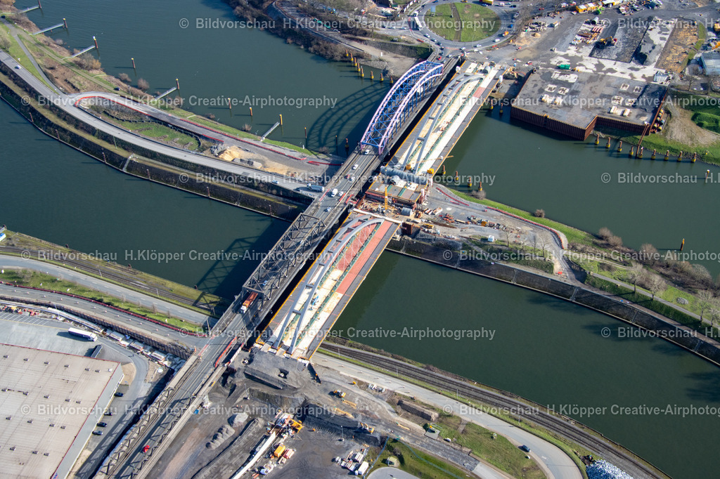 Luftbild Duisburg Karl-Lehr-Brücke-5997 | Luftbild ,Duisburg, Karl-Lehr-Brücke,Neubau 2023,Luftbildfotografie Hermann Klöpper - Realisiert mit Pictrs.com