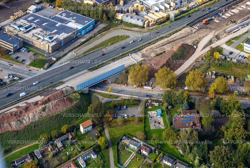 Herne241015862 | Luftbild, Großbaustelle Autobahnkreuz, Herne mit Autobahn A43 Brücke Forellstraße, Baukau, Herne, Ruhrgebiet, Nordrhein-Westfalen, Deutschland