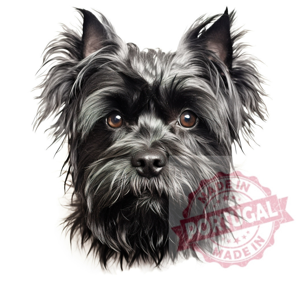 Black terrier dog headshot looking at camera | Professional artful dog portraits Black terrier dog looking directly at camera on white background - Realisiert mit Pictrs.com
