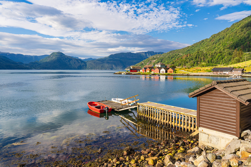 Blick über den Åkrafjord in Norwegen | Blick über den Åkrafjord in Norwegen.