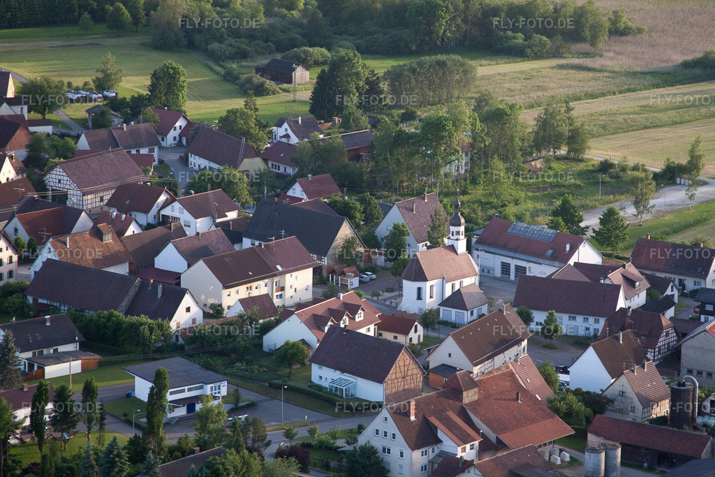 Luftbild: Kapelle St. Oswald in Tiefenbach im Bundesland Baden-Württemberg in Deutschland. Foto: IMG_67463.jpg vom 08.06.2014 durch Werner Riehm/FLY-FOTO.de