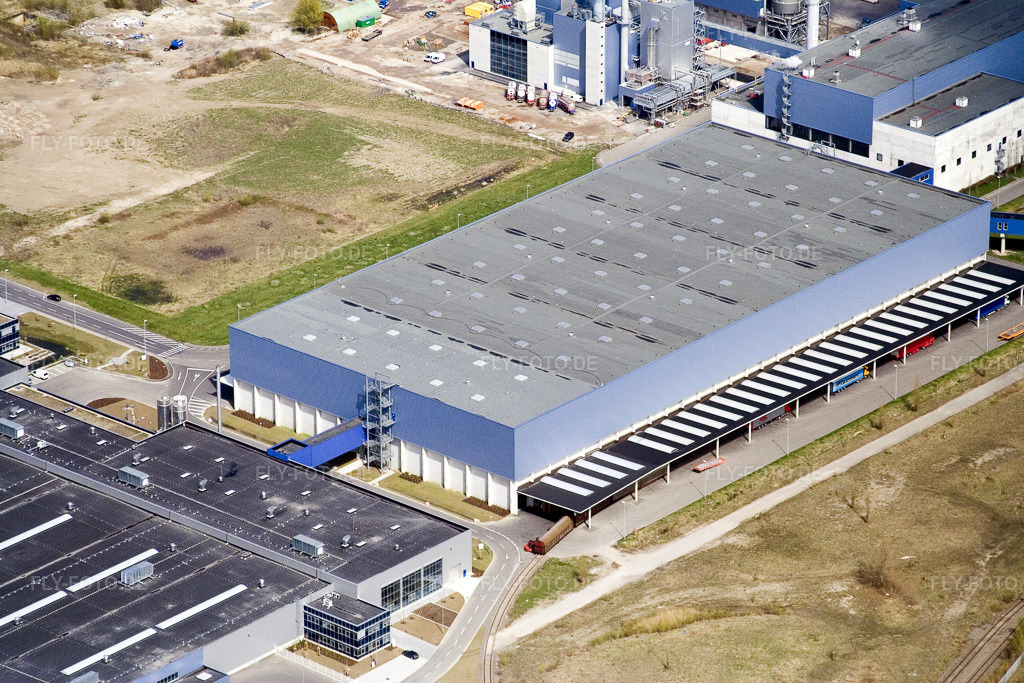 Luftbild: Werksgelände der Papierfabrik Palm GmbH & Co. KG im Ortsteil Industriegebiet Wörth-Oberwald in Wörth am Rhein im Bundesland Rheinland-Pfalz in Deutschland. Foto: IMG_10242.jpg vom 08.04.2008 durch Werner Riehm/FLY-FOTO.de