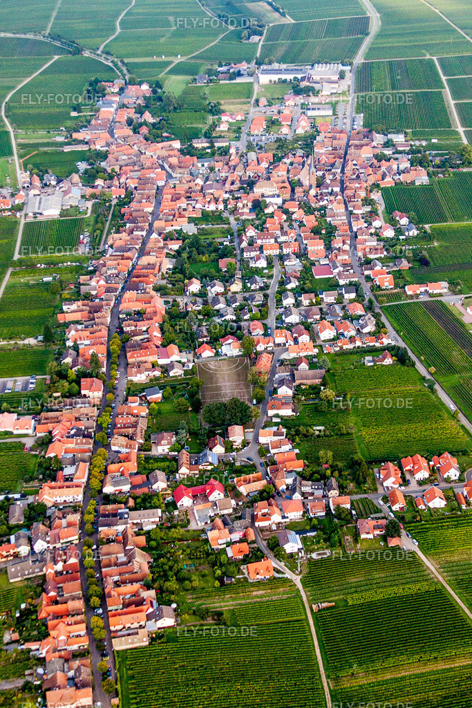 Dorf - Ansicht am Rande von landwirtschaftlichen Feldern und Nutzflächen in Rhodt | Luftbild: Dorf - Ansicht am Rande von landwirtschaftlichen Feldern und Nutzflächen in Rhodt in Rhodt unter Rietburg im Bundesland Rheinland-Pfalz in Deutschland. Foto: IMG_33087.jpg vom 04.09.2010 durch Werner Riehm/FLY-FOTO.de - Realisiert mit Pictrs.com
