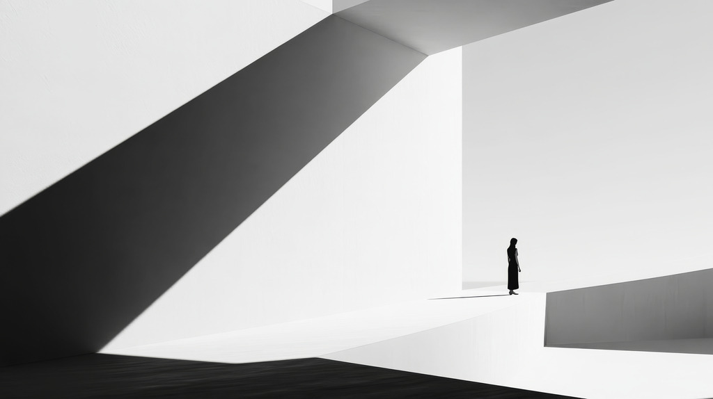 Architektur | Mit moderner KI‑generiertes schwarz-weiß Artwork, sorgfältig manuell für den Druck optimiert.
