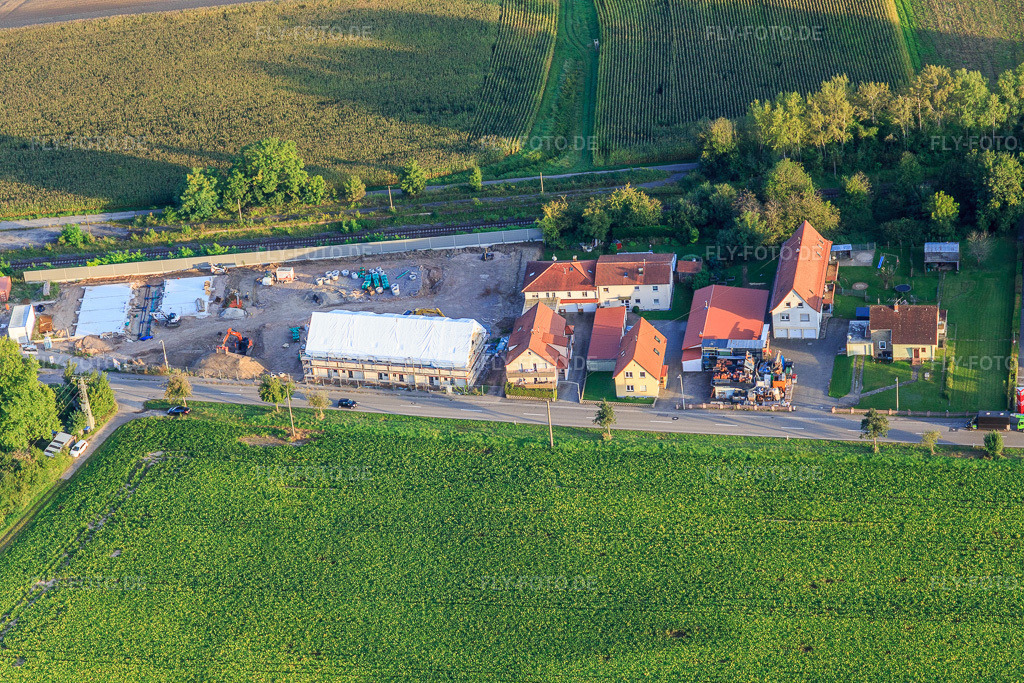 Luftbild: Baustelle am bhf Schaidt in Steinfeld im Bundesland Rheinland-Pfalz in Deutschland. Foto: IMG_129365.jpg vom 12.09.2021 durch Werner Riehm/FLY-FOTO.de
