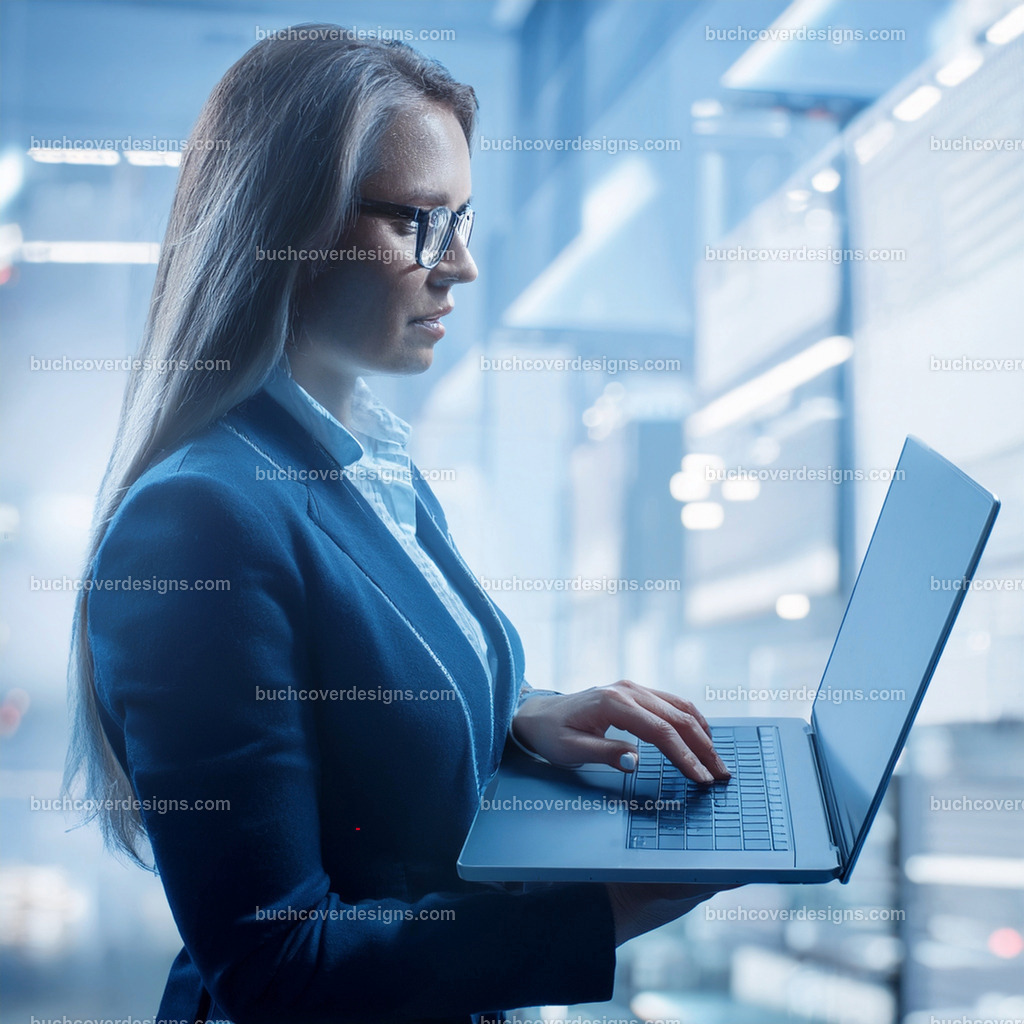 Frau in Büro mit Laptop | Entdecken Sie kreative Buch Cover Designs für Self-Publishing-Autoren und Verlage! Unsere maßgeschneiderten Designs ziehen Leser an und bringen Ihre Geschichten visuell zum Leben. Lassen Sie uns Ihr perfektes Cover gestalten!