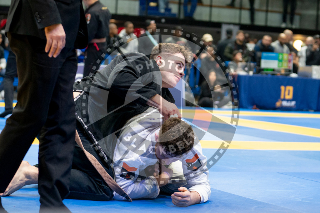 20240124PBB00996 | Fighters compete during the second day of the IBJJF European Championship in Paris, France, on January 24, 2024.