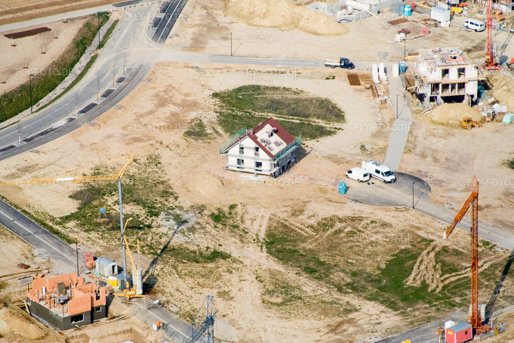 Luftbild: Neubaugebiet Am Höhenweg in Kandel im Bundesland Rheinland-Pfalz in Deutschland. Foto: IMG_5589.jpg vom 15.03.2007 durch Werner Riehm/FLY-FOTO.de