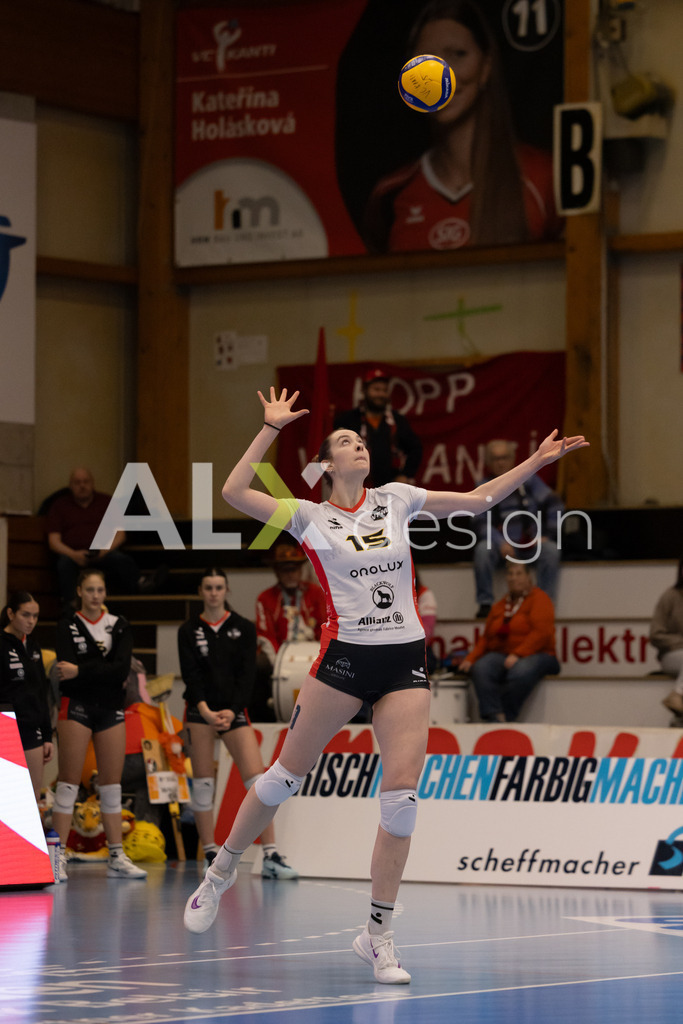 Volleyball I Frauen I Saison 2025-2026 I Volleyball NLA | Women I 1/4 Finals I VC Kanti Schaffhausen - BIWI Volleyball Franches-Montagnes I 21.02.2026 | 15 Vanina Membrez (CH) (BIWI VFM) – Mittelblock - Realisiert mit Pictrs.com