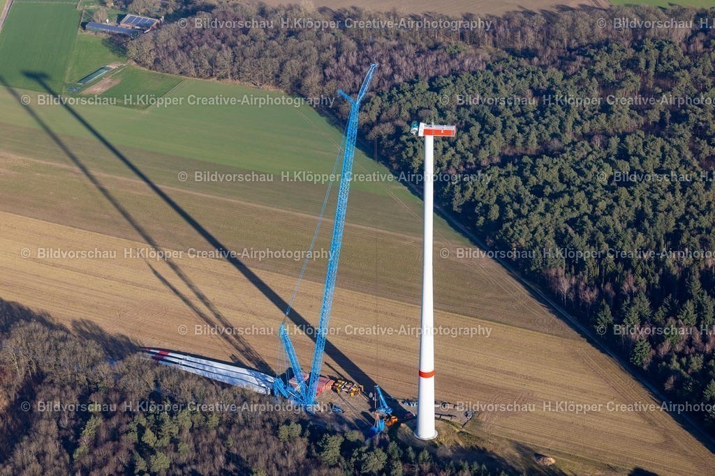 Luftbild Schwalmtal-8478 | Luftbildfotografie Baustelle zur Windrad- Turm Montage in Schwalmtal im Bundesland Nordrhein-Westfalen, Deutschland - Realisiert mit Pictrs.com