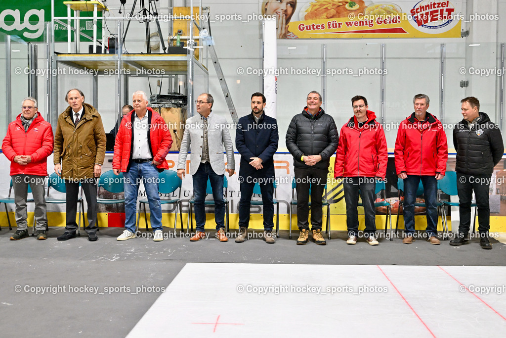 ESC Soccerzone Steindorf 50 Jahr Feier 26.2.2023 | DR. Dieter Kalt, ASVÖ Kärnten Christoph Schasché, ÖEHV Präsident Klaus Hartmann, Bürgermeister Steindorf Georg Kavalar, Landesrat Sebastian Schuschnig, Landtagsabgeordneter Kärnten Christof Seymann, KEHV Präsident Michael Herzog Löschnig