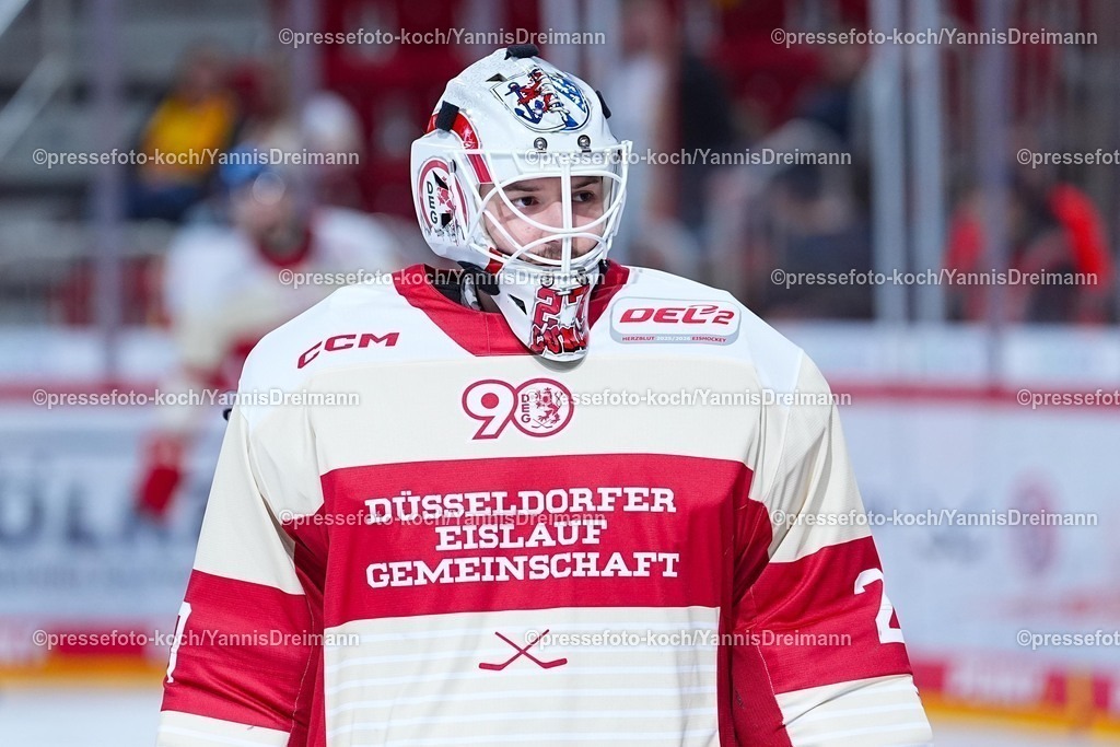 xYDR12102501044 | 12.10.2025, xydrx, Eishockey, DEL2, Düsseldorfer EG - Eispiraten Crimmitschau, PSD Bank Dome Düsseldorf: Niklas Lunemann (Düsseldorfer EG #27)