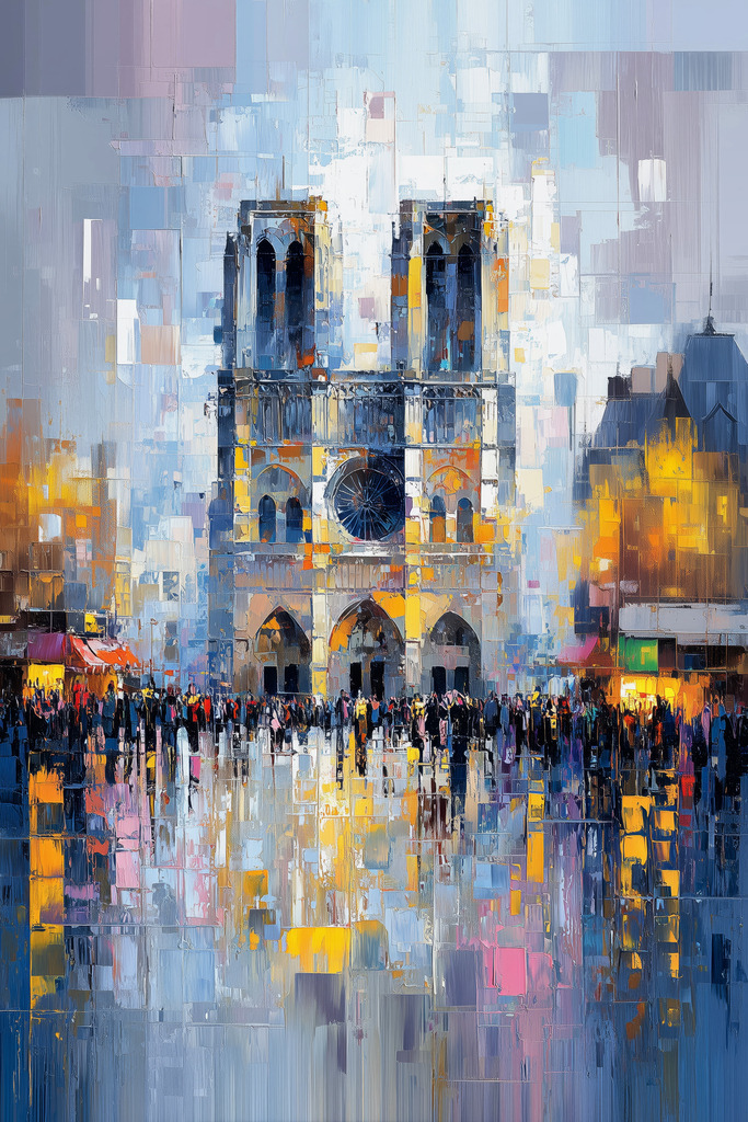 2508018 - Notre-Dame de Paris Gemälde | Notre-Dame de Paris im Stil eines modernen Gemäldes. Bestelle dieses Motiv als hochwertigen Kunstdruck, z.B. auf Leinwand oder hinter Acrylglas in vielen Formaten.