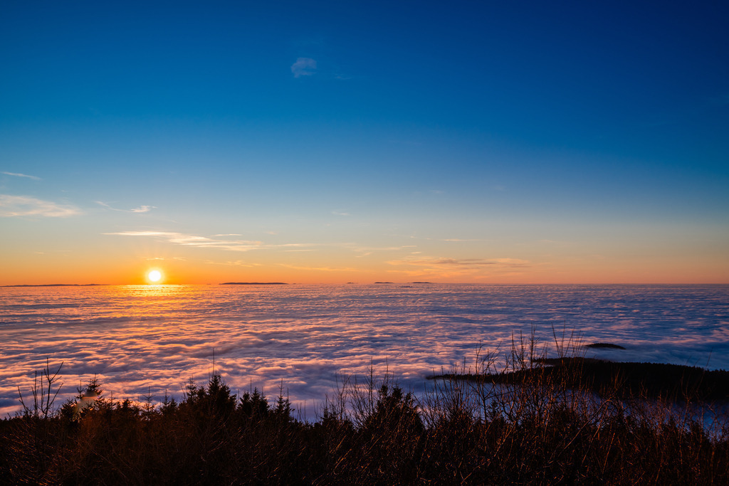 Sonnenuntergang auf der Hornisgrinde | Winterabend auf der Hornsigrinde - Realisiert mit Pictrs.com