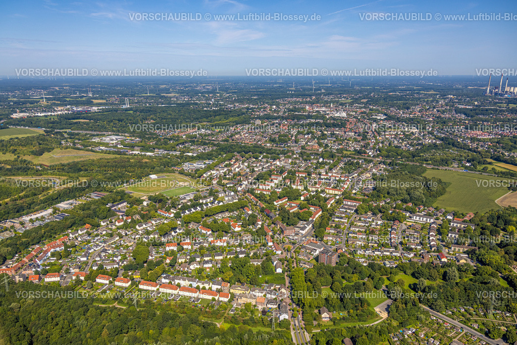 Gladbeck250800196 | Luftbild, Wohngebiet Reihenhäuser Ortsansicht Ortsteil Brauck, Gladbeck, Ruhrgebiet, Nordrhein-Westfalen, Deutschland