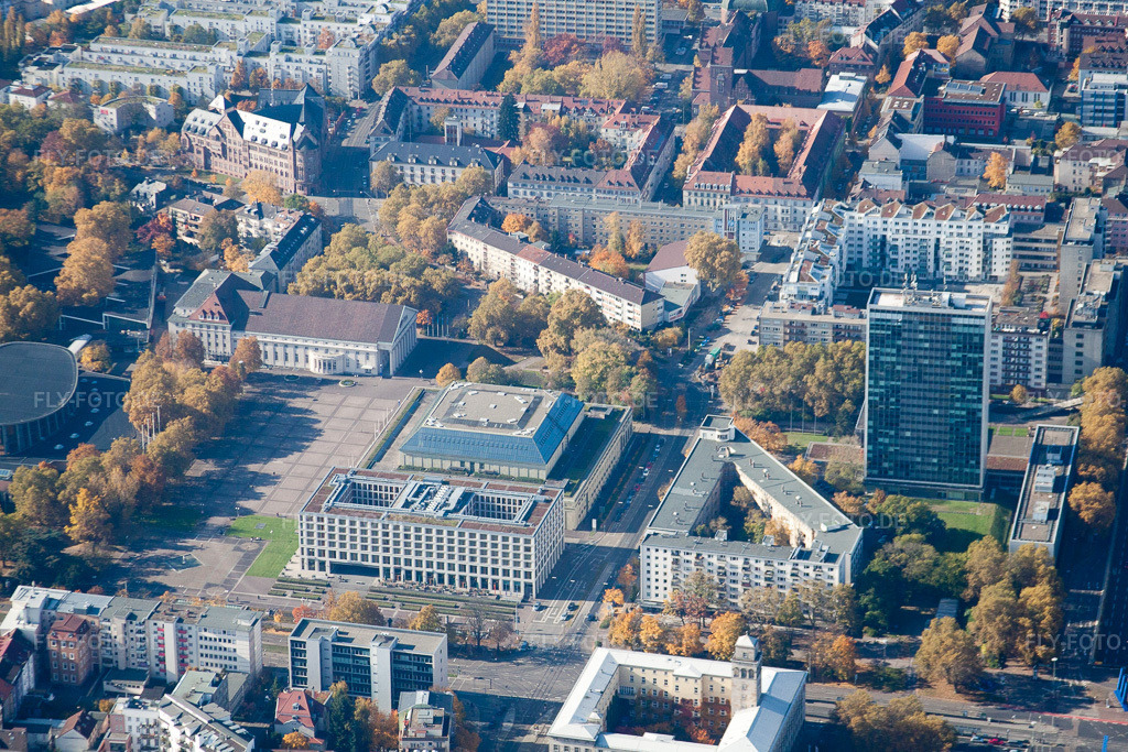 Luftbild: Kongresszentrum im Ortsteil Südweststadt in Karlsruhe im Bundesland Baden-Württemberg in Deutschland. Foto: IMG_35160.jpg vom 31.10.2010 durch Werner Riehm/FLY-FOTO.de