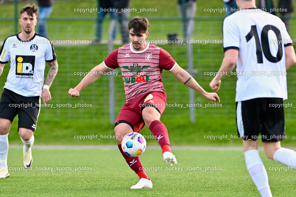 SV Spittal vs. VST Völkermarkt 5.4.2024 | #20 Igor Kondic SV Spittal, #9 Anze Pisek VST Völkermarkt, SV Spittal vs. VST Völkermarkt 5.4.2024, SV Spittal vs. VST Völkermarkt am 05.04.2024 in Spittal an der Drau (Goldeck Stadion), Austria, (Photo by Bernd Stefan)