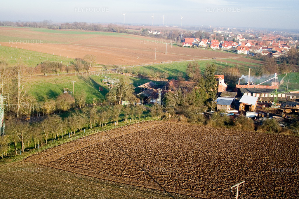 Luftbild: Schaidt, Schaidter Mühle im Ortsteil Schaidt in Wörth im Bundesland Rheinland-Pfalz in Deutschland. Foto: IMG_14842.jpg vom 30.11.2008 durch Werner Riehm/FLY-FOTO.de