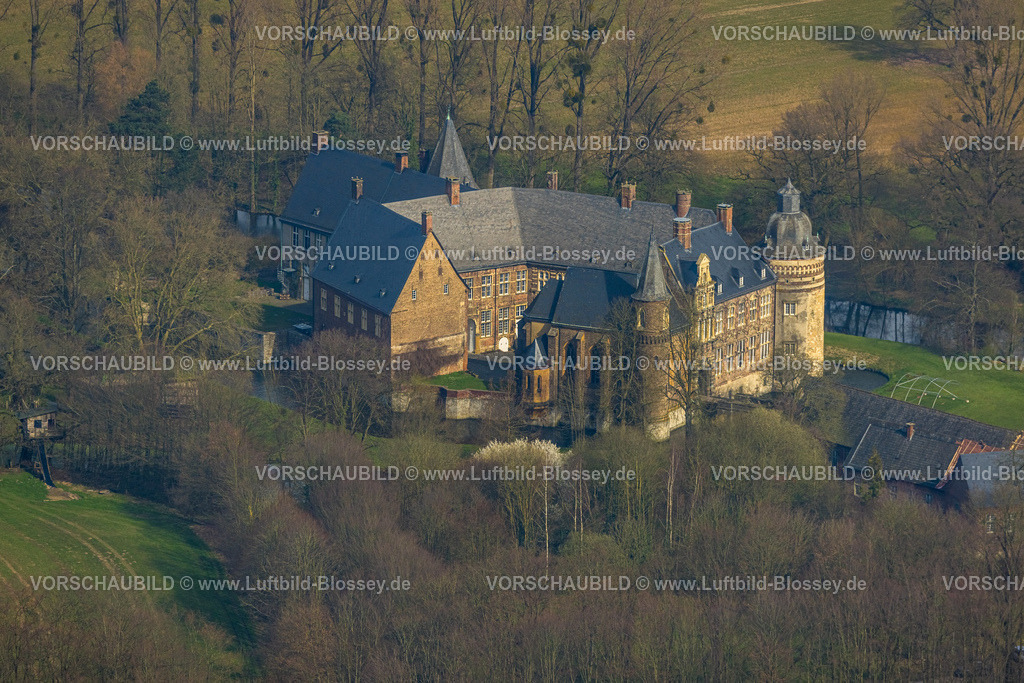 Lippetal240307015HausAssen | Luftbild, Haus Assen, Renaissance-Schloss und Wasserburg, Ortsteil Lippborg, Lippetal, Nordrhein-Westfalen, Deutschland