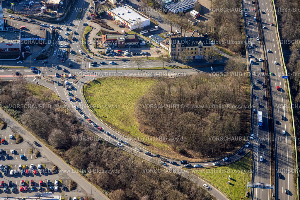 Dortmund240101782 | Luftbild, Autobahn A40 Ausfahrt Dortmund-Kley auf die Borussiastraße, Verkehrssituation, Kley, Dortmund, Ruhrgebiet, Nordrhein-Westfalen, Deutschland