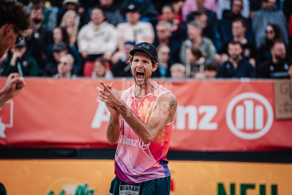 Beachvolleyball | Männer | Allianz German Beach Tour 2025 | Tourstop Bremen | 15.06.2025 | Niklas Held jubelt