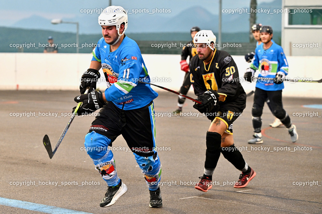 VAS Villach vs. ASKÖ Hockey Villach | #11 HEU Marco ASKÖ Villach Hockey, #90 Edlinger Patrick VAS Villach, VAS Villach vs. ASKÖ Hockey Villach, VAS Villach vs. ASKÖ Hockey Villach am 03.07.2025 in Villach (Alpen Arena ), Austria, (Photo by Bernd Stefan)